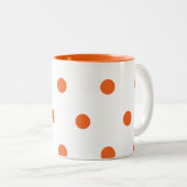 Oranje Stippen Tweekleurige Koffiemok (Voorkant rechts)