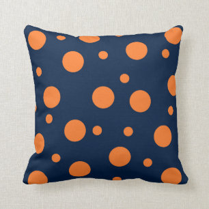 Oranje Stippen van Navy Blue Abstract Kussen