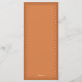 Oranje Stitched Damask Wedding Reception Menu (Achterkant)