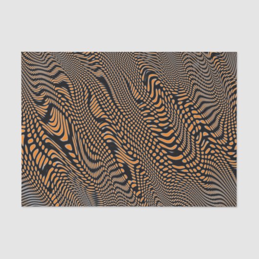 ORANJE STOFPapier HALLOWEEN ZWARTE PSYCHEDELIS Tissuepapier (Voorkant)