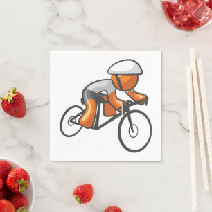 Oranje Stokfiguur Wielrenner Racen Wegfietser Servet