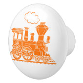 Oranje stoomtrein aangepaste kunst deurknop keramische knop (Rechts)
