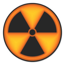 Oranje stralingssymbool Sticker