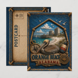 Oranje Strand Alabama Ansichtkaart Vintage Reis Briefkaart