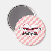 Oranje strand, Alabama Magneet (Voorkant / Achterkant)