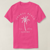 Oranje Strand Alabama Palm Tree Thirt T-shirt (Design voorkant)