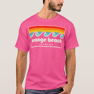Oranje strand Alabama Retro  stijl golven 1 T-shirt