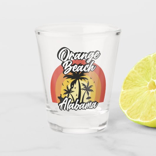 Oranje strand, Alabama Shot Glas (Voorkant)