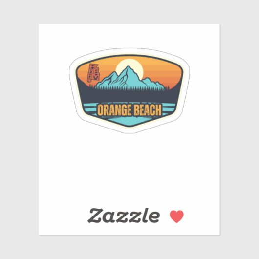 Oranje strand, Alabama Sticker (Vel)