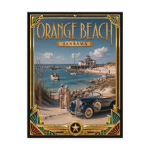 Oranje Strand Alabama Vintage Art Deco Gouden Tijd