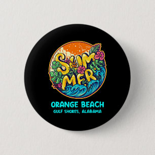Oranje Strand Golf Shores Alabama Zomervakantie S Ronde Button 5,7 Cm
