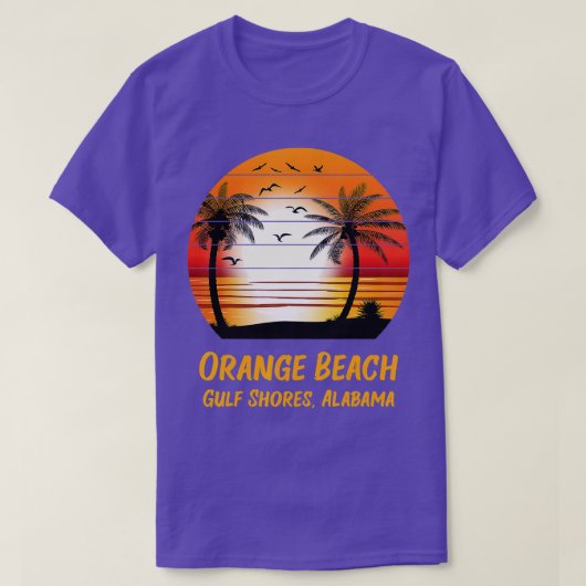 Oranje strand Golf Shores Alabama  - Zonnewisselin T-shirt (Design voorkant)
