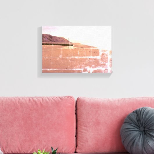 Oranje strand in Mundesley, Verenigd Koninkrijk, d Canvas Afdruk (Insitu (Woonkamer))