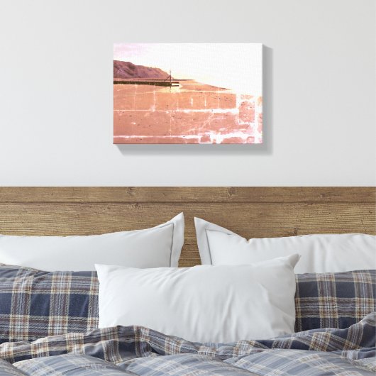 Oranje strand in Mundesley, Verenigd Koninkrijk, d Canvas Afdruk (Insitu (Slaapkamer))