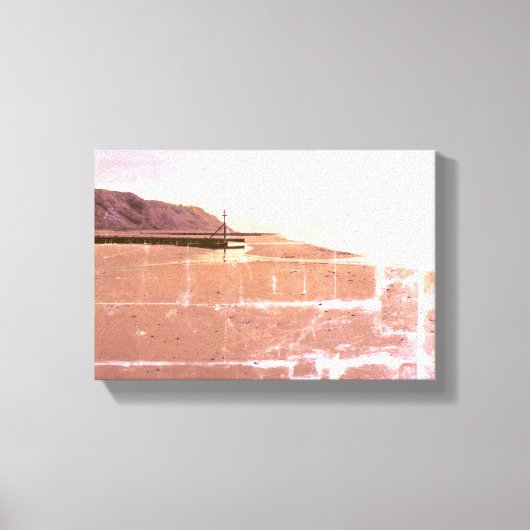 Oranje strand in Mundesley, Verenigd Koninkrijk, d Canvas Afdruk (Voorkant)