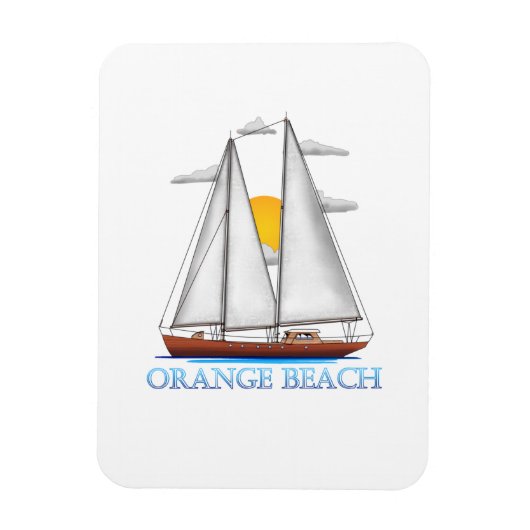 Oranje strand kust Nautical Sailor Magneet (Verticaal)