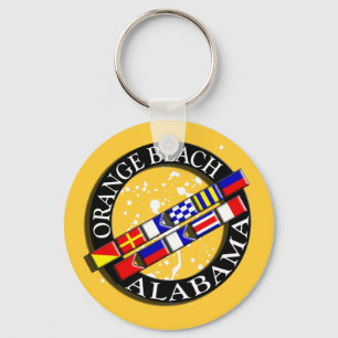 Oranje strand Nautical Sleutelhanger