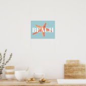 Oranje strand poster (Keuken)