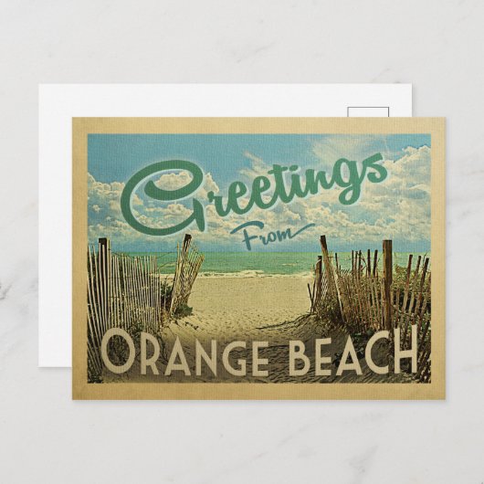 Oranje-strand-reisreis Briefkaart (Voorkant / Achterkant)