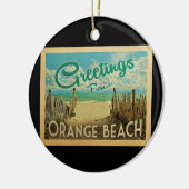 Oranje-strand-reisreis Keramisch Ornament (Links)
