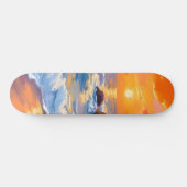 Oranje Strand Sunset Coastal Painted Persoonlijk Skateboard (Horizontaal)