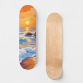 Oranje Strand Sunset Coastal Painted Persoonlijk Skateboard (Voorkant)