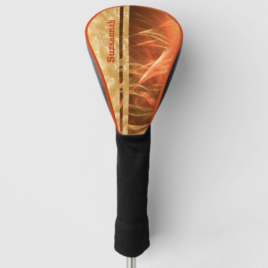 Oranje Streaks Champagne Bubbles Golfheadcover (Voorkant)