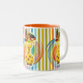 Oranje Streep Giraffe Fruit Mok (Voorkant rechts)