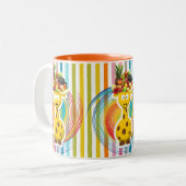 Oranje Streep Giraffe Fruit Mok (Voorkant links)