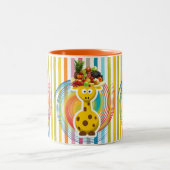Oranje Streep Giraffe Fruit Mok (Center)