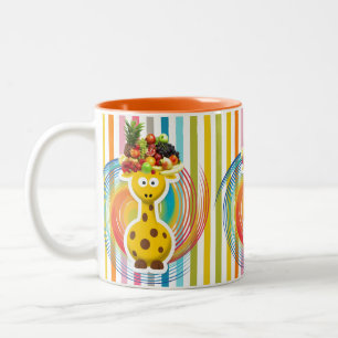 Oranje Streep Giraffe Fruit Mok