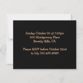 Oranje streep Halloween Party Invitation - Uil Kaart (Achterkant)