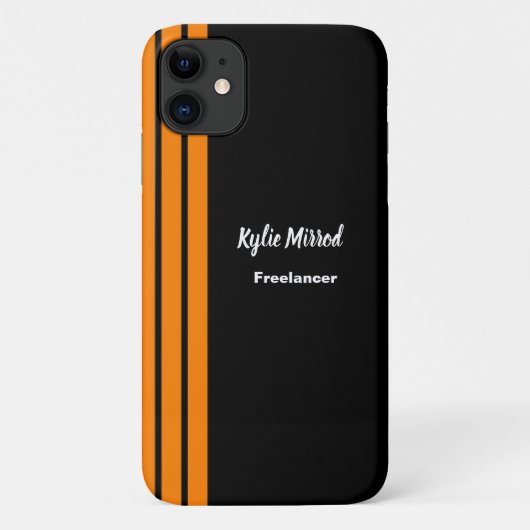 Oranje streep zwart Case-Mate iPhone case (Achterkant)