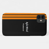 Oranje streep zwart Case-Mate iPhone case (Achterkant (horizontaal))