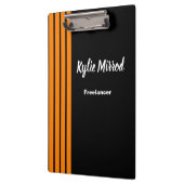 Oranje streep zwart klembord (Links)