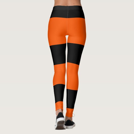Oranje strempatroon leggings (Achterkant)
