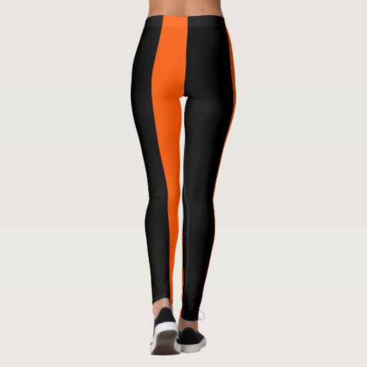 Oranje strempatroon leggings (Achterkant)