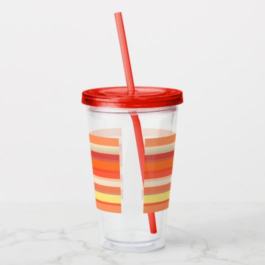 Oranje strepen acryl drinkbeker (Links)