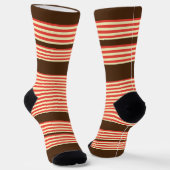 Oranje strepen bruin sokken (Gebogen)