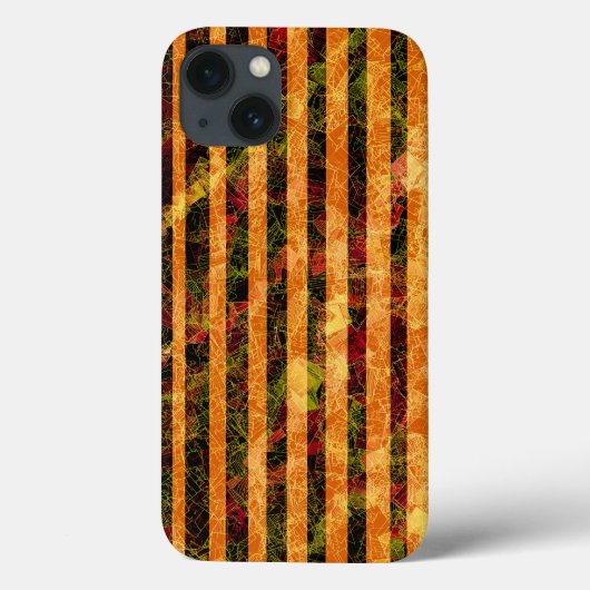 Oranje strepen en krasse vierkanten Case-Mate iPhone case (Achterkant)