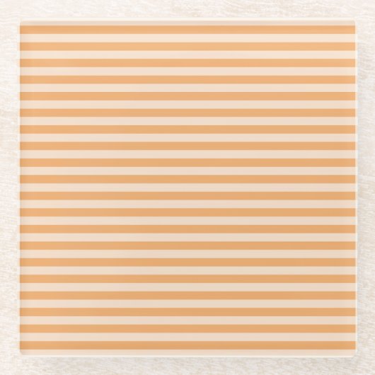 Oranje Strepen Glazen Onderzetter (Voorkant)