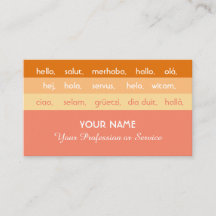 Oranje strepen hallo internationale talen