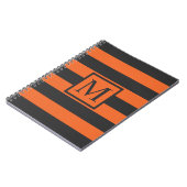 Oranje strepen Halloween Monogram | Gastenboek Notitieboek (Linkerzijde)