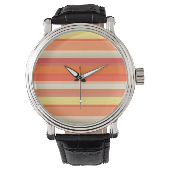 Oranje strepen horloge (Voorkant)