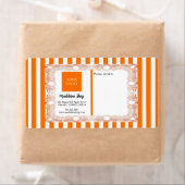 Oranje Strepen & Krullerige Rand & Logo Etiket (Insitu)