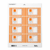 Oranje Strepen & Krullerige Rand & Logo Etiket (Full Sheet)