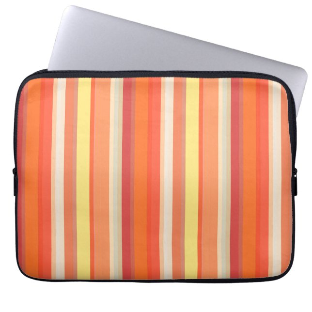 Oranje strepen laptop sleeve (Voorkant)