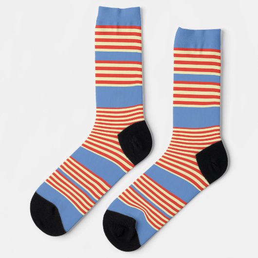 Oranje strepen LT blauw Sokken (Links)