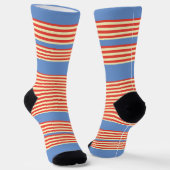 Oranje strepen LT blauw Sokken (Gebogen)