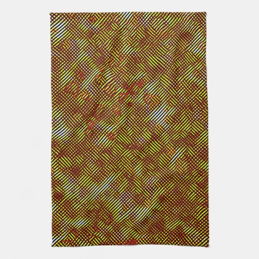 Oranje strepen met flesje theedoek (Verticaal)